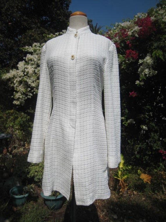 White 1960s Nehru Collar Jacket Dress MOD By Flipsville On Etsy Il Gou7 