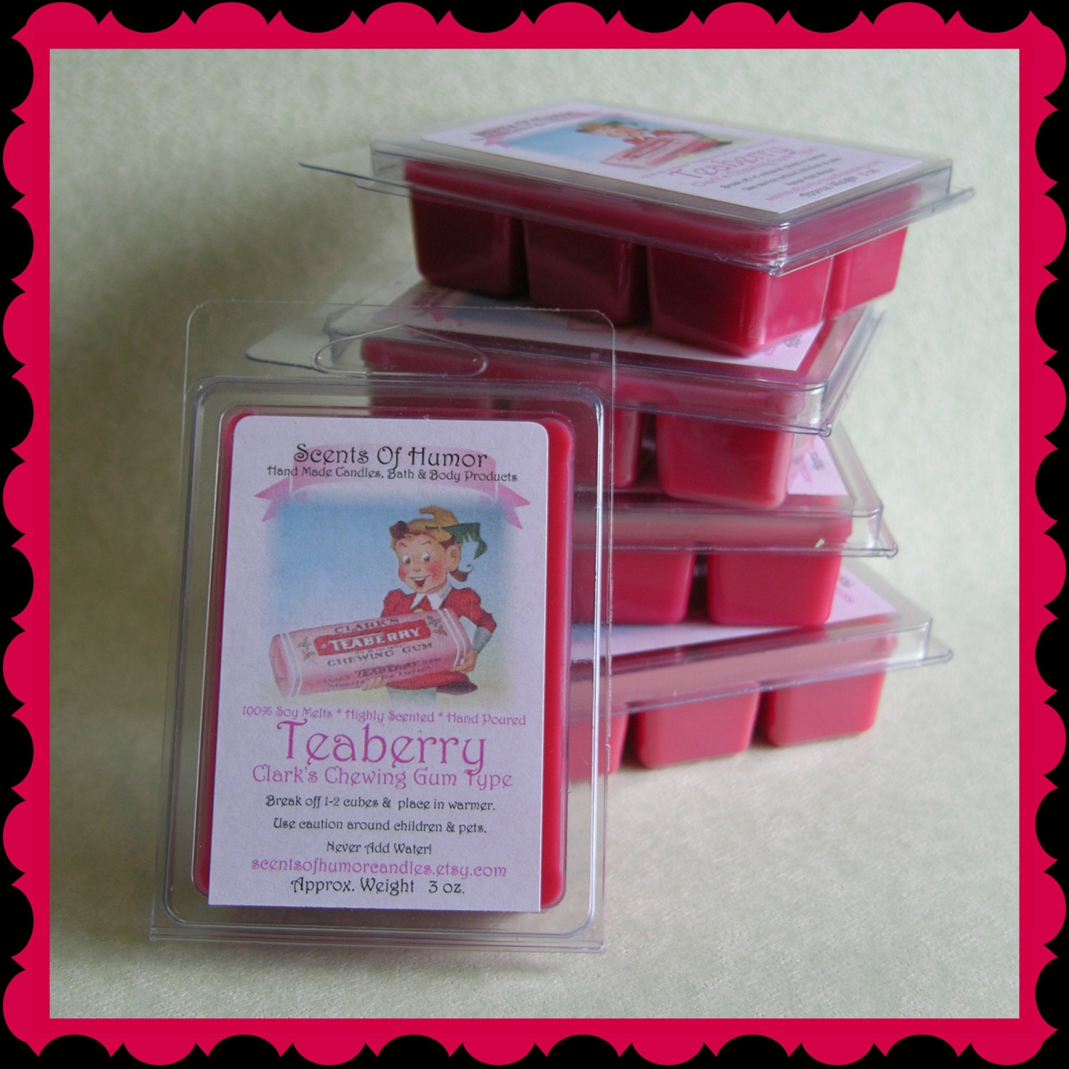 Teaberry Chewing Gum Scented Soy Wax Melts By Scentsofhumorcandles