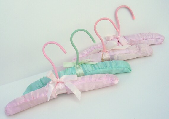 Vintage Baby Hangers Set of 4 Padded Baby Clothes by vintagemelody