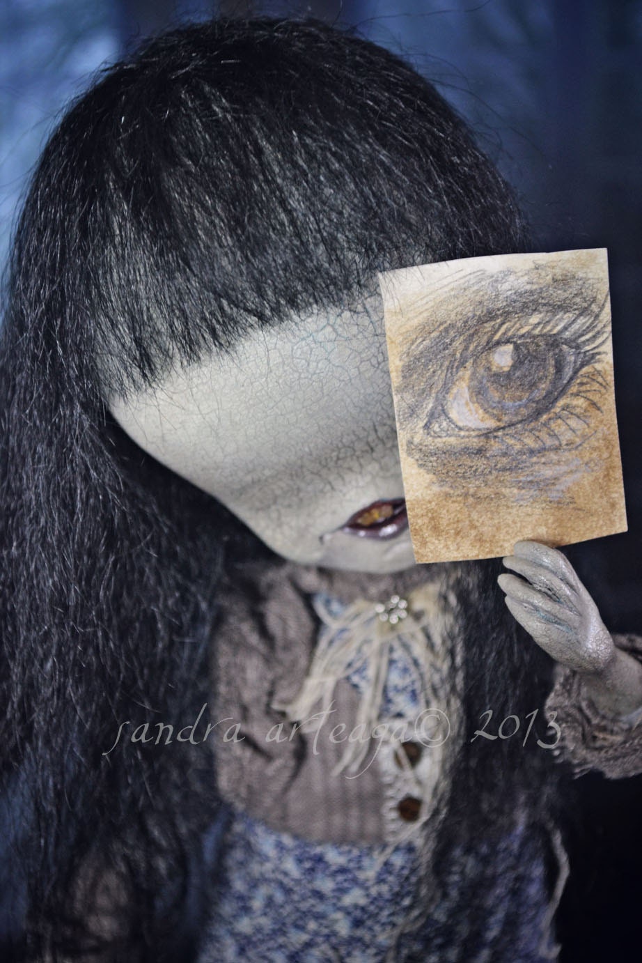 Miyu -  Art Doll sculpt Halloween ghost girl haunted soul monsters spooky creature horror freak eyes - SandraArteagA
