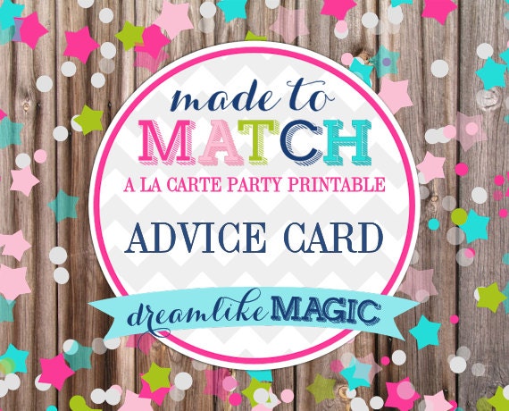 Made to Match Party Printable- Baby Shower Advice Card Il_570xn