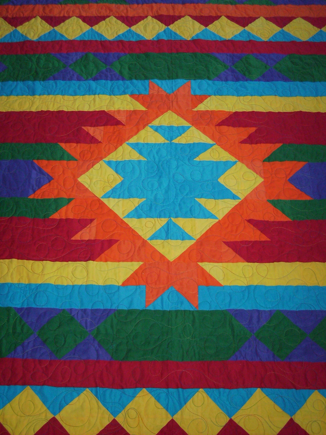 SOUTHWESTERN Inspired DesignHandcraftedPatchworkBed by MJQuilts