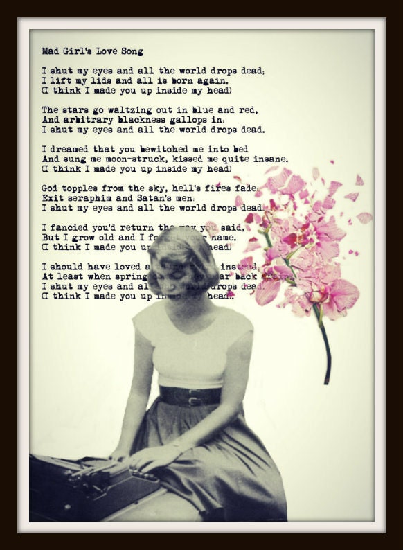 sylvia-plath-art-print-mad-girl-s-love-song-by-vintagemystic