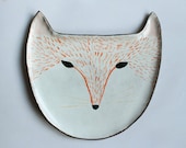 Fox plate - ceramic plate - clayopera