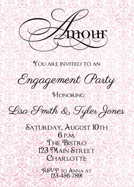 Engagment party Invitation -- bridal shower invitation - engagement ...