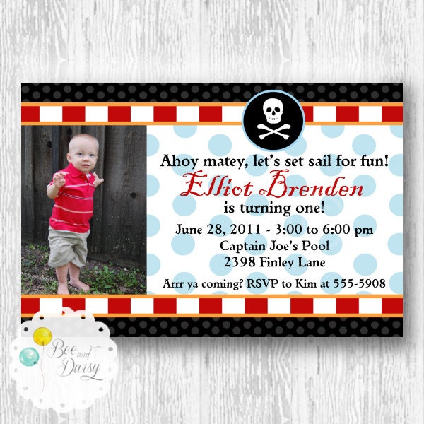 Pirate Invitation for Birthday Party or Baby Shower - DIY Boys ...