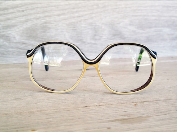 Vintage Dianne von Furstenberg Eyeglasses, Vintage Glasses, Vintage Eyewear, Brown and Cream Glasses
