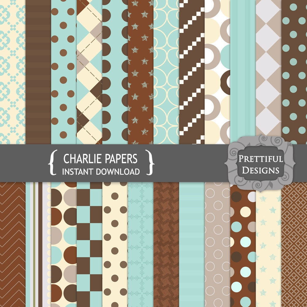 50% OFF SALE Digital Paper Pack - Personal and Commercial Use - Charlie (715) Il_570xn