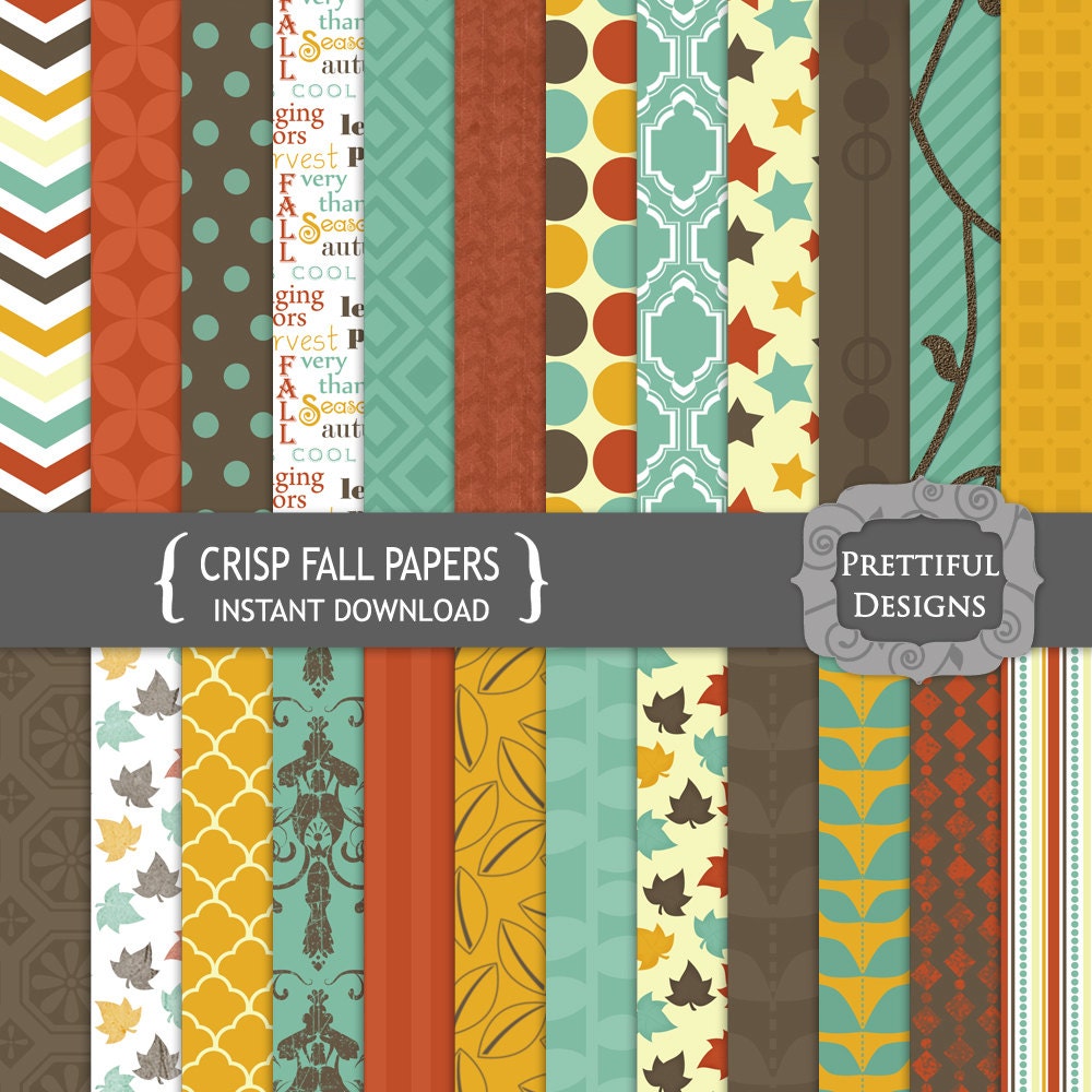 50% OFF SALE Digital Paper Pack - Personal and Commercial Use - Crisp Fall (718) Il_570xn
