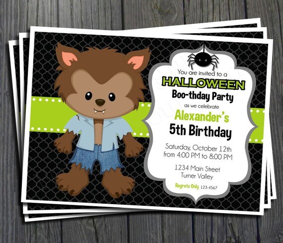 Halloween Birthday Party Invitation - Printable Halloween Invitation Il_570xn