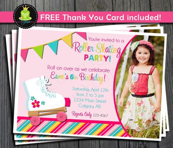 Roller Skating Invitation - Girls Birthday Invitation Il_570xn