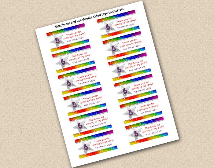 Sparkly Rainbow Gift Tags or Food Labels Il_570xn