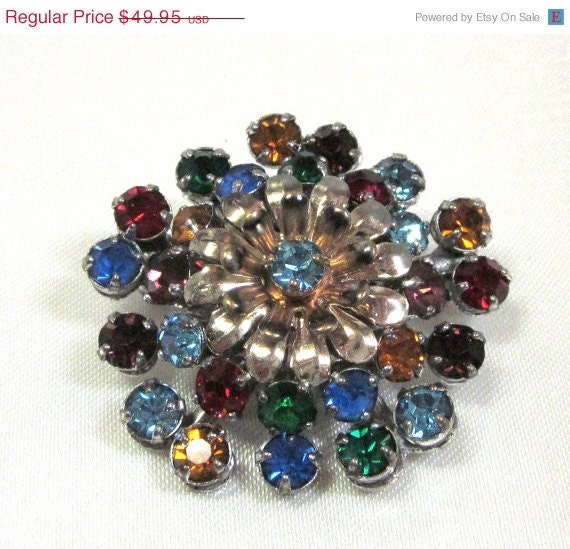 Anniversary Sale Gorgeous Colorful Barclay Signed Very Collectible Vintage Brooch 1930s