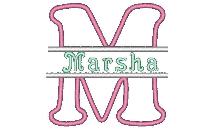 Monogramming Split Font Machine Embroidery Applique Designs