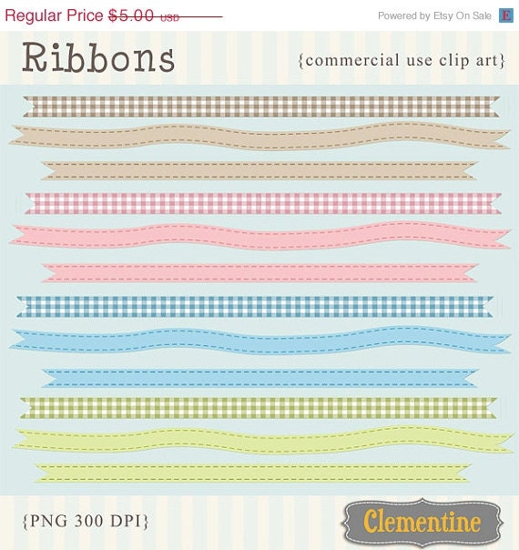 40% OFF SALE Ribbon clip art images, ribbon clipart, royalty free clip art- Instant Download Il_570xn