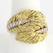18k Yellow Gold Italian Designer Moba Feather .44ctw Diamond Ring - 1950s - 1960s