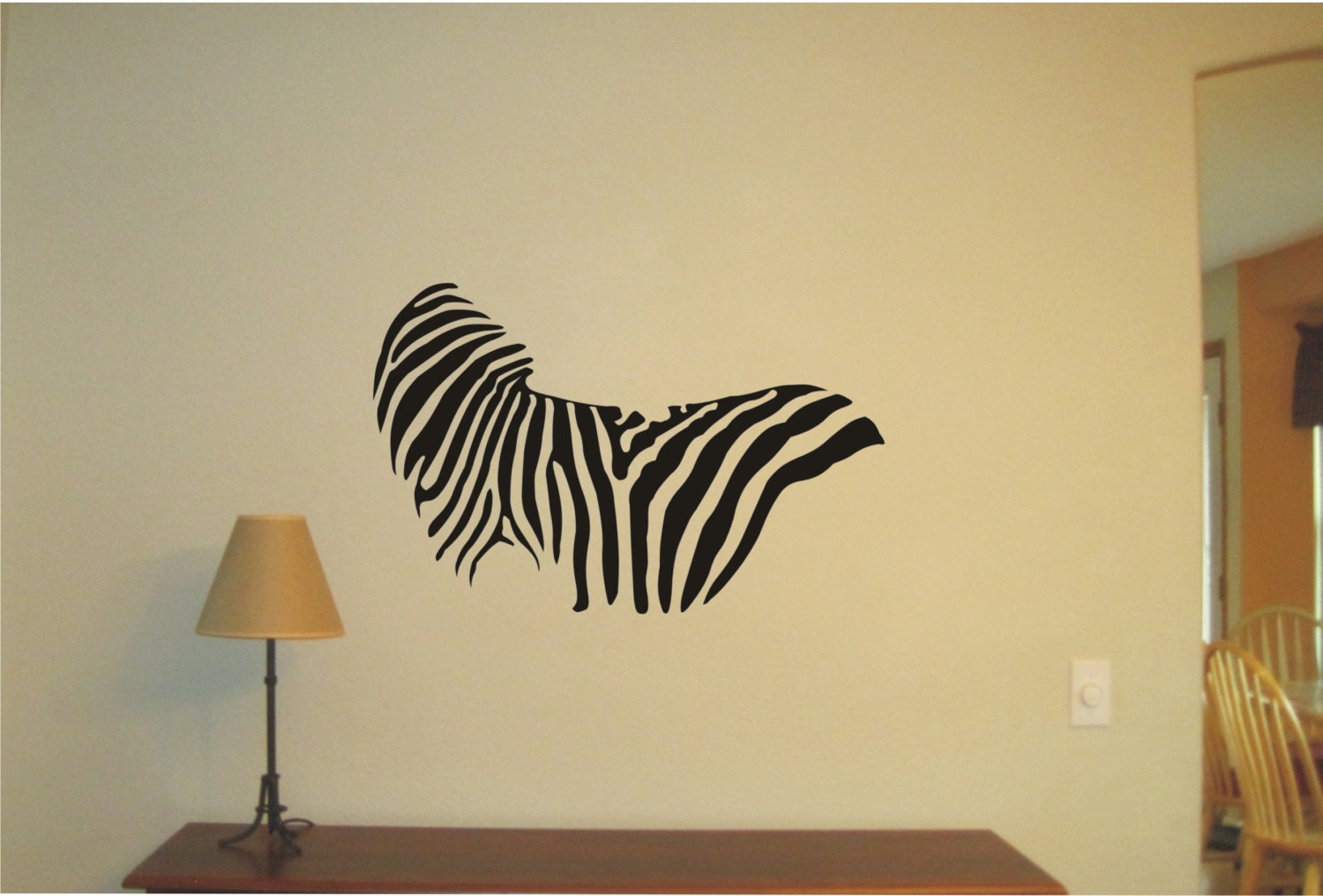 Items similar to Zebra Skin LARGE Wall Sticker, Vinyl Decal, Wall