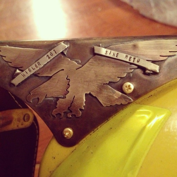 CUSTOM Firemen helmet shield holder by ScrapandSmith on Etsy