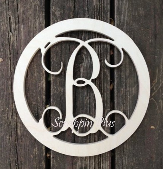 26 inch Vine letter 2 inch BORDER Vine connected wooden letters - round