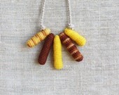 Nursing necklace Yellow brown necklace Fall color Natural rustic tribal jewelry Teething necklace baby shower gift for mom Fall fashion - 100crochetnecklaces