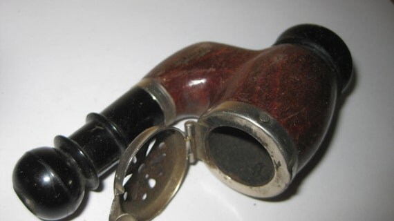 Vintage Smoking Wood Pipe With Lid