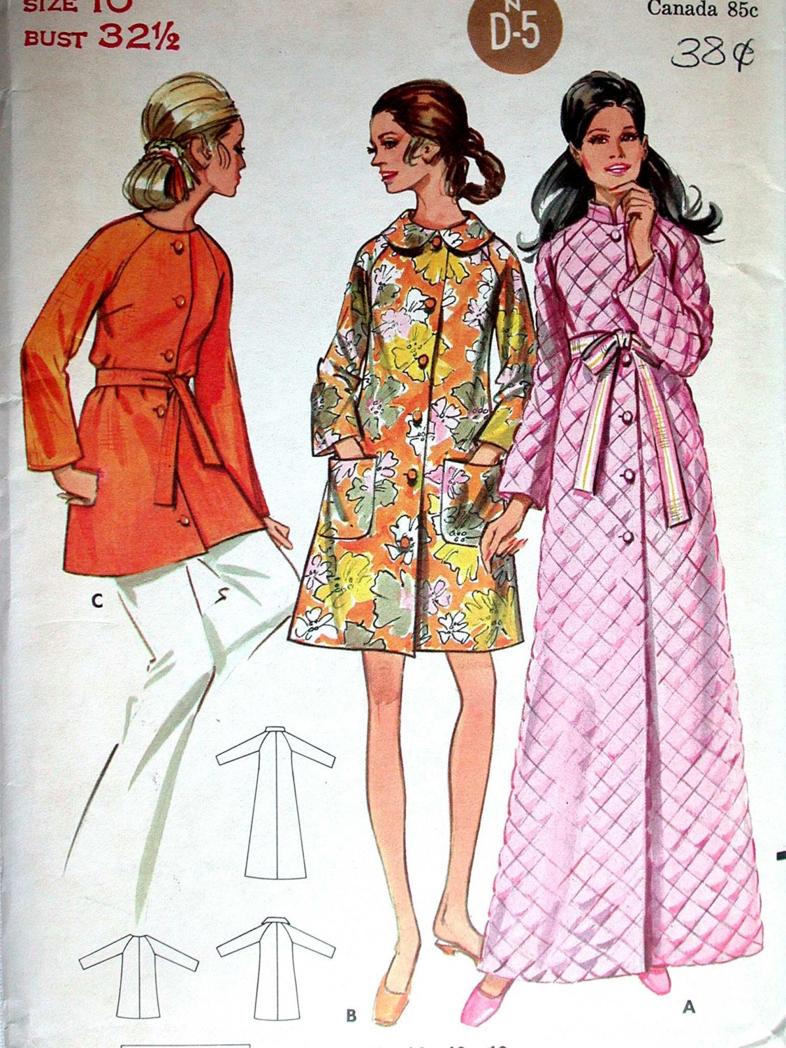 Butterick Robe Pattern No 5556 UNCUT Vintage by CaliforniaSunset