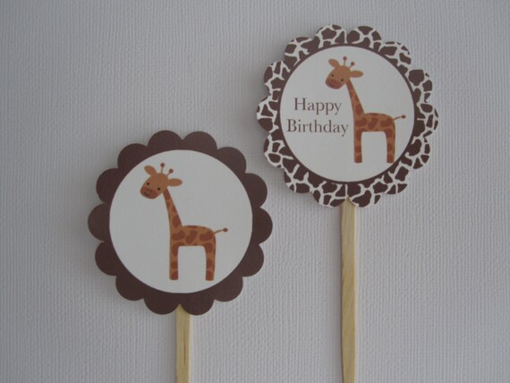 12 Personalized Giraffe Toppers Il_570xn