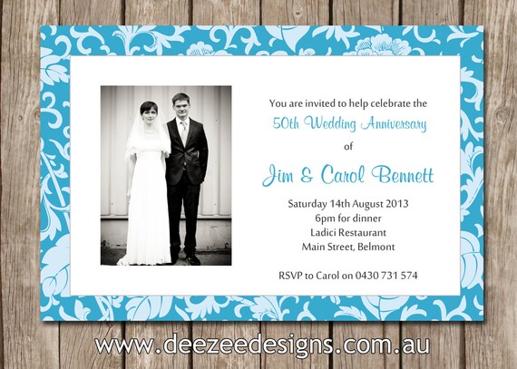 Photo Personalised 40th Wedding Anniversary Invitations - You Print Il_570xn