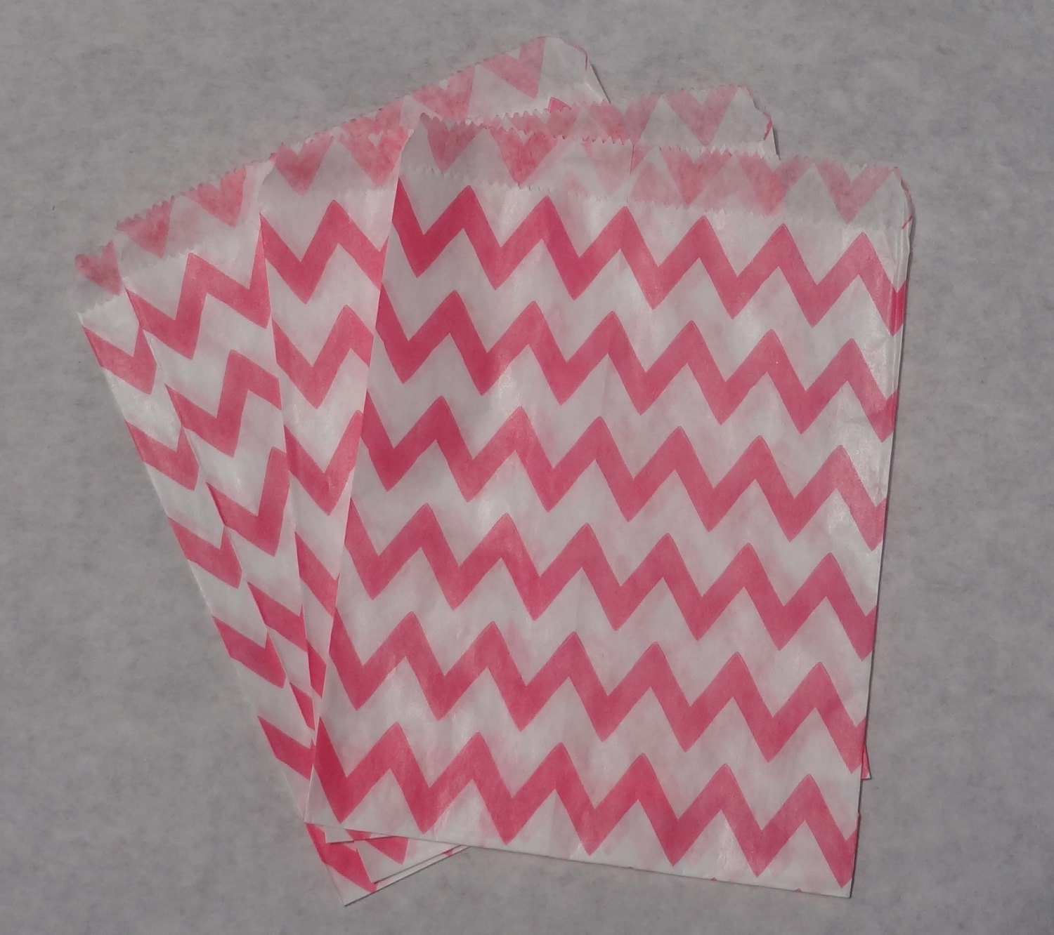 Bright Pink Chevron Middy Favor Bags, 24 Pack, Hot Pink Il_570xn