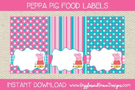 Peppa Pig Food Labels Printable - Instant Download Il_570xn