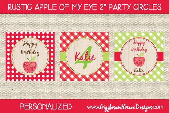 Rustic Apple Of My Eye 2" Party Circles Printable, Fall-inspired Il_570xn