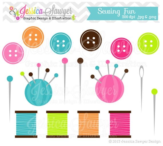 INSTANT DOWNLOAD, cute sewing clipart, button clip art, button graphic, for scrapbooking, logos, printables Il_570xn