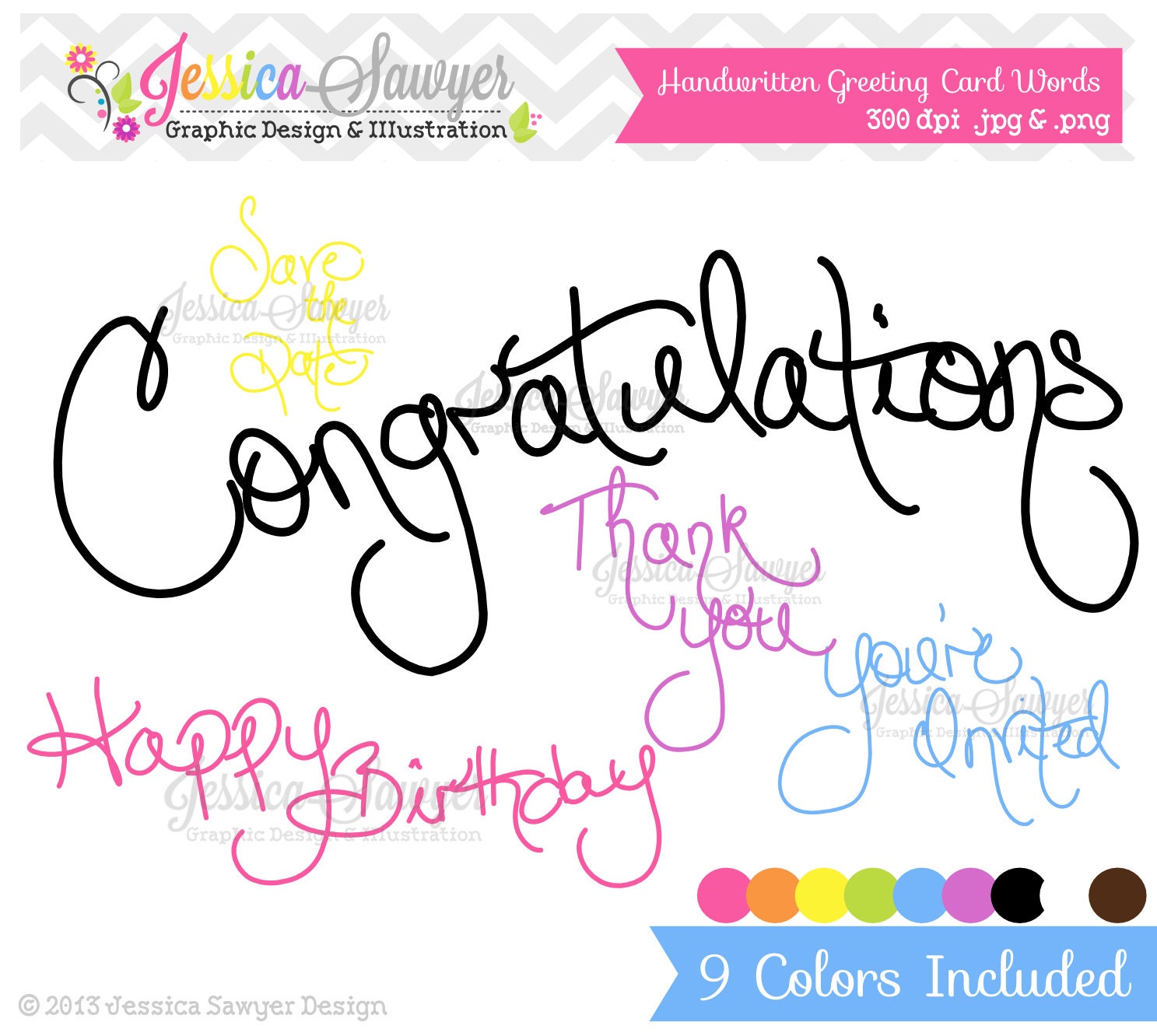 INSTANT DOWNLOAD, handwritten greeting card words, script font, scrapbooking words, digital scrapbooking, invitations quotes Il_570xn