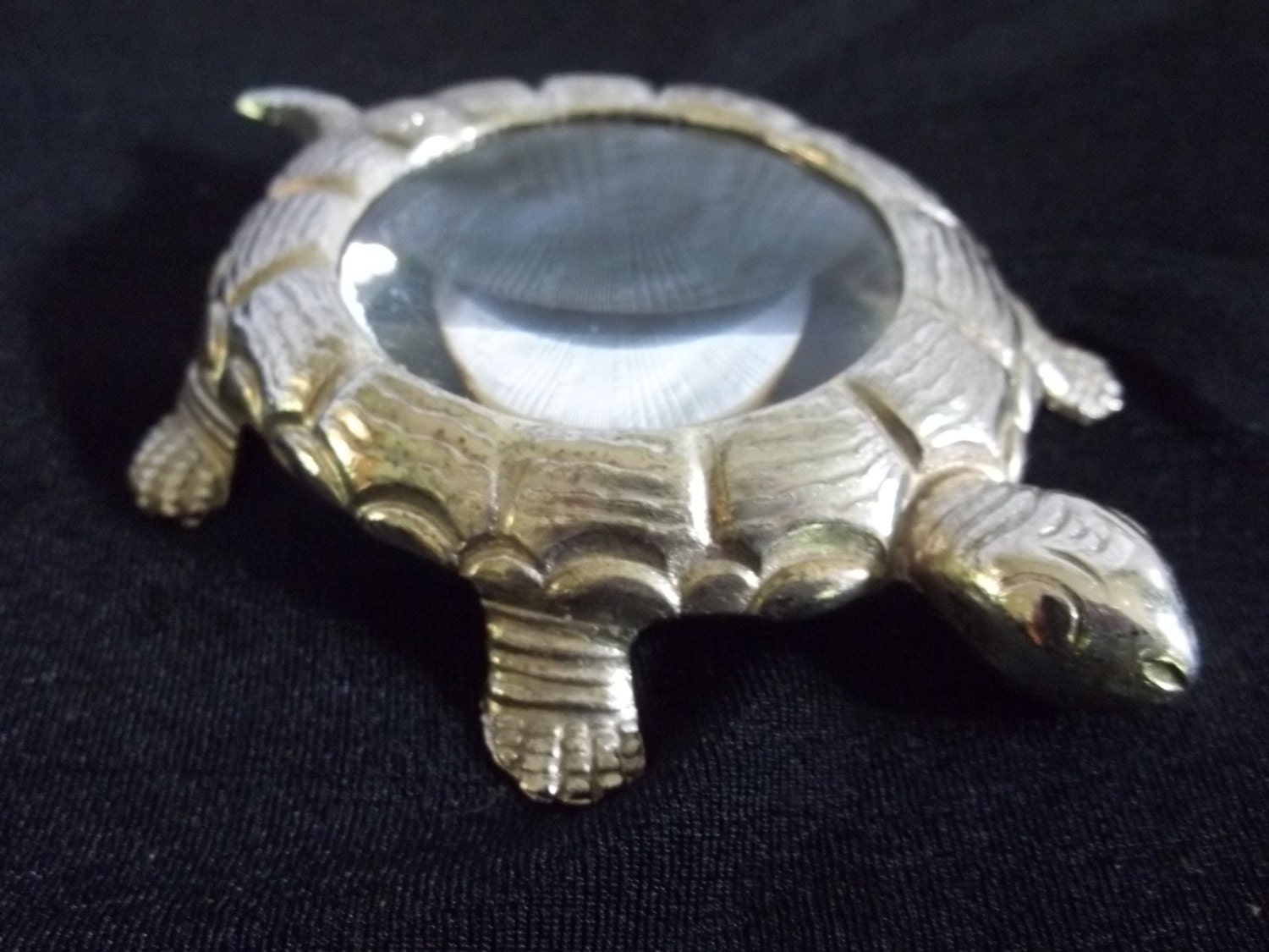 Vintage Gorham Newport magnifying glass turtle, silverplated silver plate, silver plate, Japan desk accessory magnify magnifier paper weight