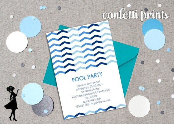 Printable Birthday Invitation - POOL PARTY Il_570xn