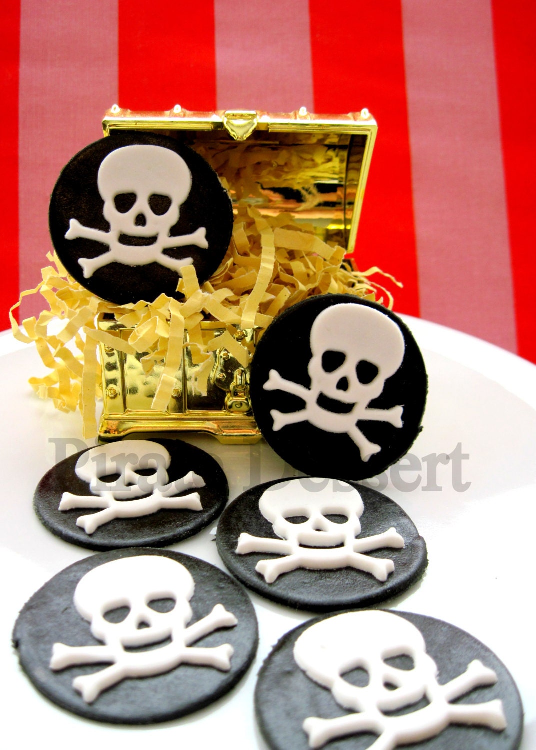 Edible Pirate Cupcake Toppers Black And White By PirateDessert