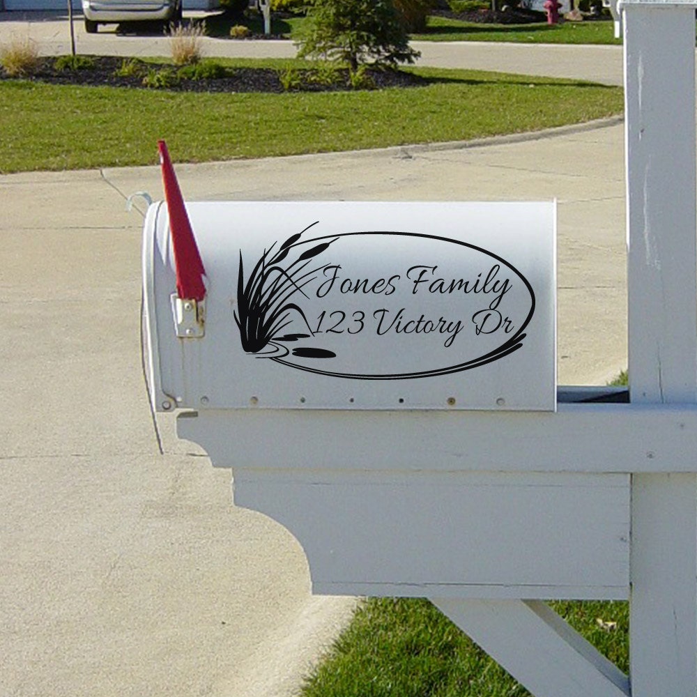 Personalized Mailbox Address Decal Cat Tails by GSGVinylDesigns