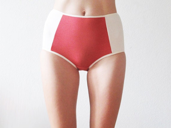 These carmine RED PANTIES with white sides by Egretta Garzetta