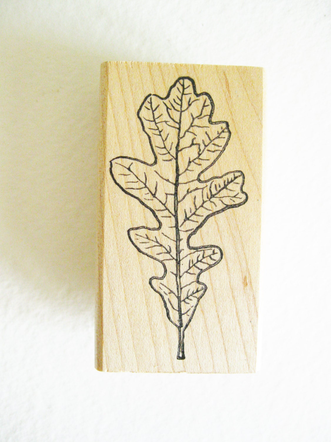 SALE. Oak Leaf Craft Stamp Carved Rubber Good Stamps Wood Mount. Scrapbooking, Card Making. Destash. Art and Craft Supplies. - kathleendaughan