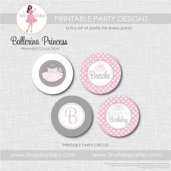 Ballerina Princess Printable Party Circles : Printable Party Designs by The Tiny Tiara Il_570xn