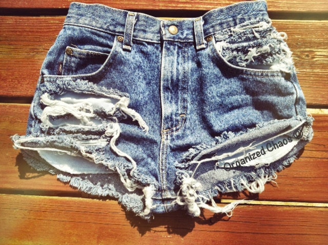 Vintage Distressed Denim Shorts (High or Low Waist)