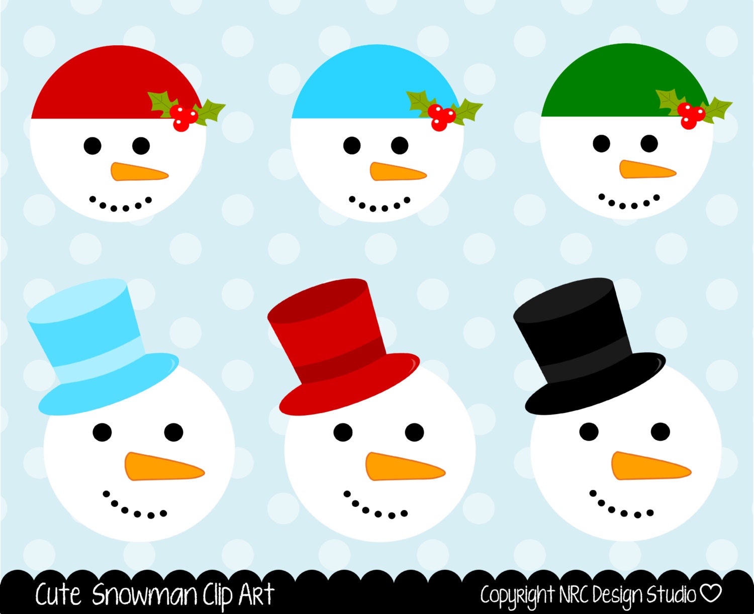 WINTER SALE - Christmas Clip Art - Cute Snowman Clip Art - Digital Christmas Clipart Il_570xn
