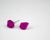Geometric purple clay bead earrings - RomeosFactory Geometric purple clay bead earrings - RomeosFactory