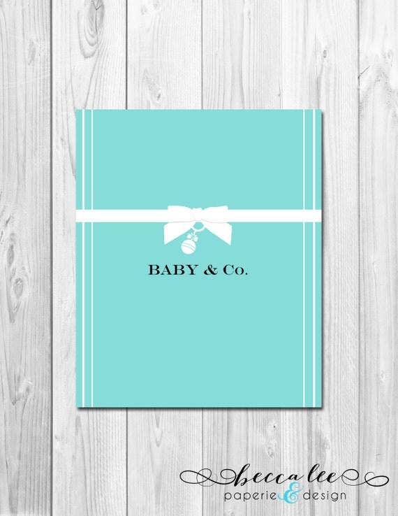 INSTANT DOWNLOAD - Baby & Co Candy Bar Wrapper - Tiffany Inspired Baby Shower - DIY - Printable Il_570xn