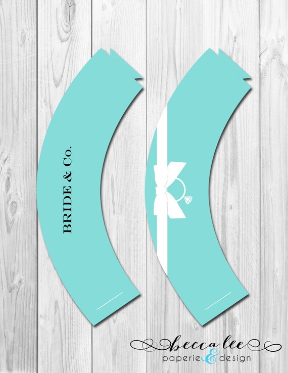 INSTANT DOWNLOAD - Bride & Co Cupcake Wrappers - Tiffany Inspired Bridal Shower - DIY - Printable Il_570xn