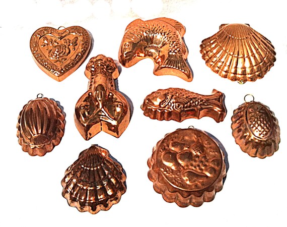 Vintage Copper Molds / Mid Century Jello by NonabelleVintage