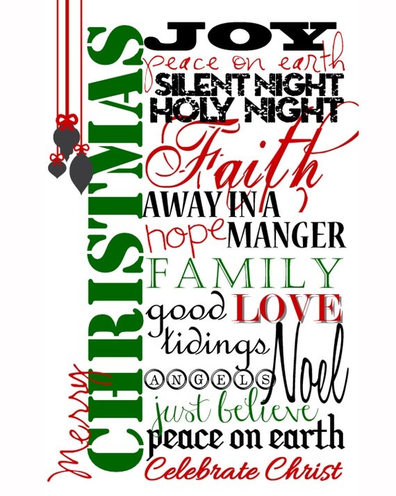 Items similar to Christmas Subway Art on Etsy