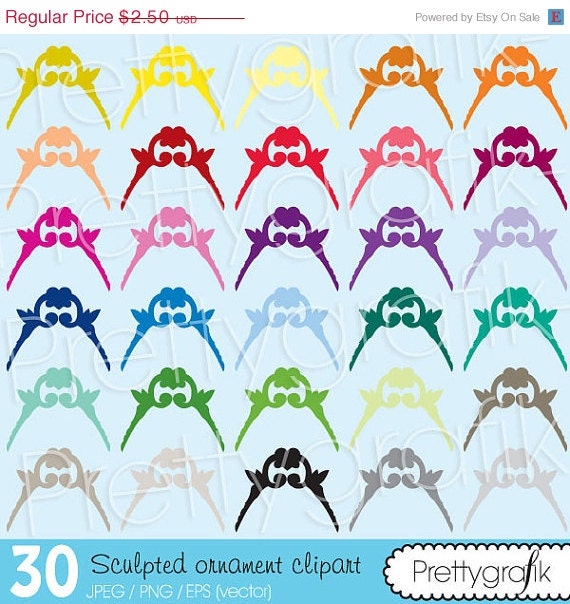 40% OFF SALE 30 sculpted clipart commercial use, vector graphics, digital clip art, digital images - CL481 Il_570xn