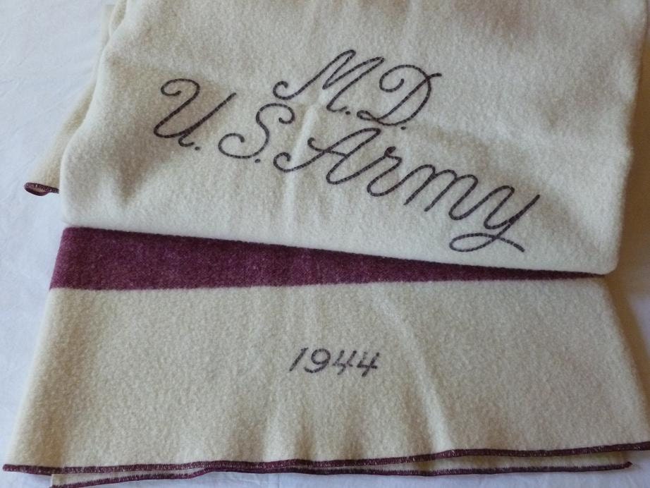 Vintage WWII US Army Medical Blanket 1944 Wool by LilyAnnsAttic
