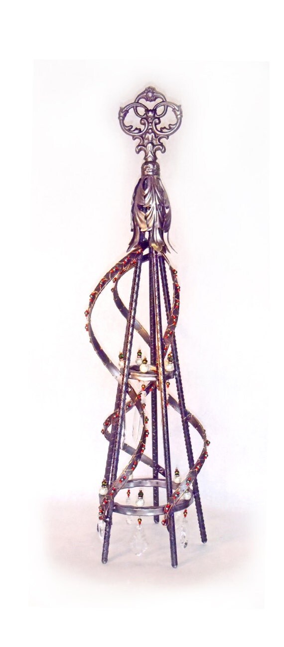 FREE SHIPPING Metal Sculpture with Crystals by CreativeSparksMetal